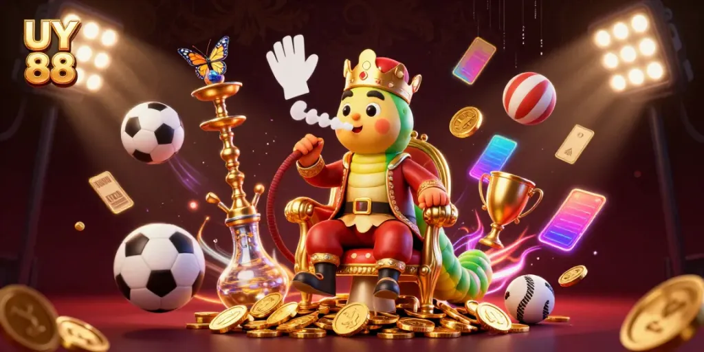 Experience thrilling moments with UY 88 in a vibrant, lively casino scene filled with excitement and action.