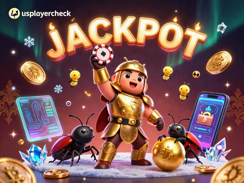 Boost your wins with usplayercheck, vibrant 3D casino illustration featuring a victory pose!