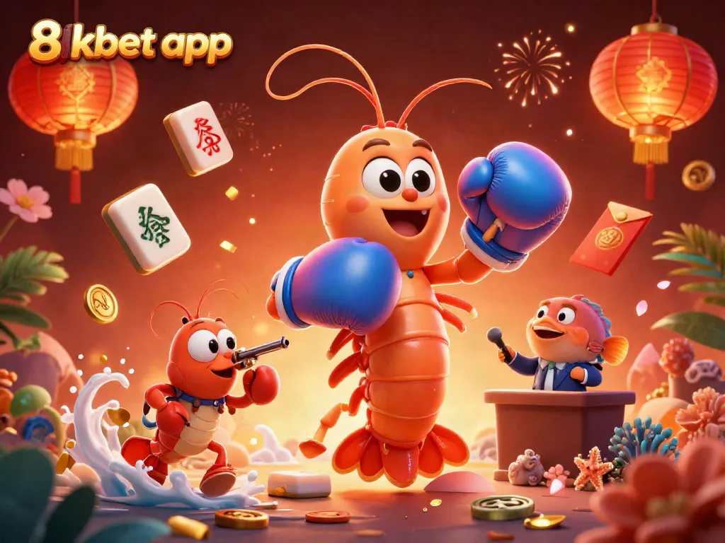 Experience the thrill of the 8xbet app with a vibrant 3D casino adventure illustration.
