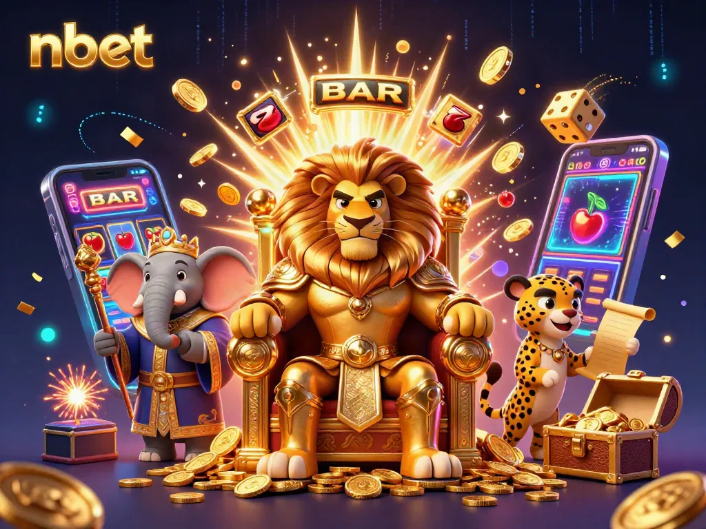 Experience thrilling luck with nbet in a vibrant casino adventure illustration featuring rich elements.