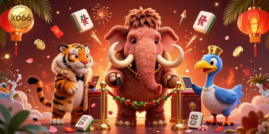 Experience the vibrant world of ko66 with stunning 3D characters and a lively casino atmosphere.