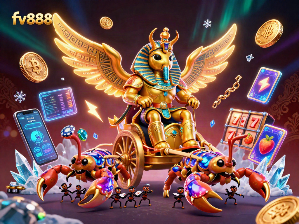 Experience exciting gameplay at fv888 with a spectacular golden scarab theme and rich casino elements.