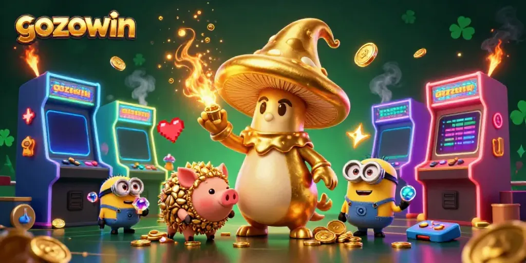 Experience the magic of gozowin with enchanting characters and vibrant casino elements.