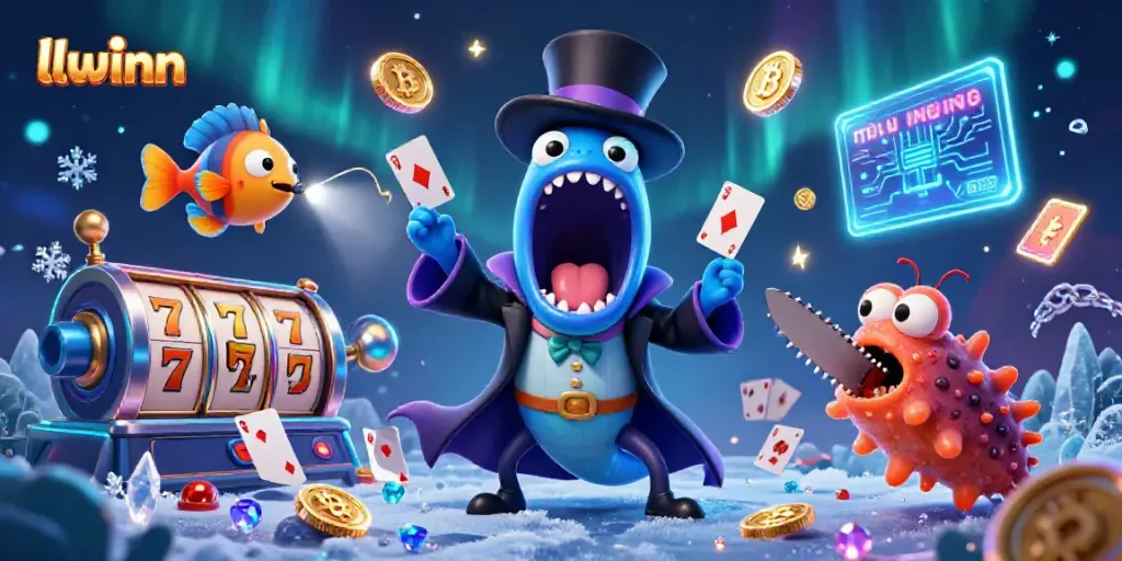 llwinn engages players with vibrant card tricks in a captivating 3D casino magic scene