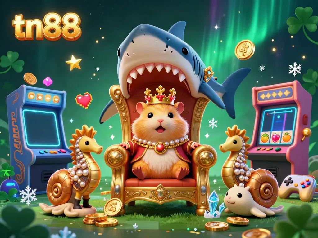Experience the thrill of gambling with tn88's unique features in this vibrant 3D casino art.