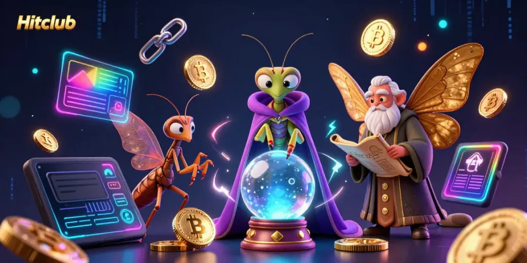 Experience thrilling gameplay with Hitclub in a vibrant casino setting featuring mystical characters.