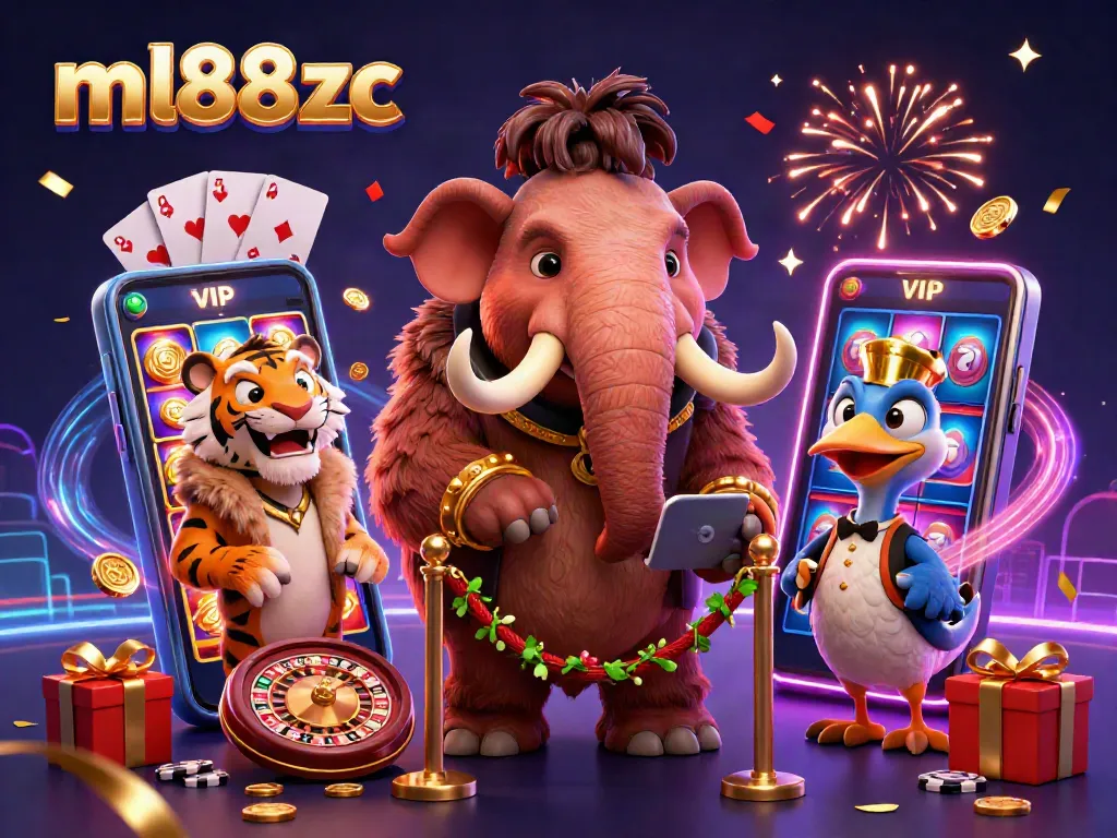 Experience thrilling games at ml88zc featuring vibrant characters and dynamic slot action in a rich casino scene.